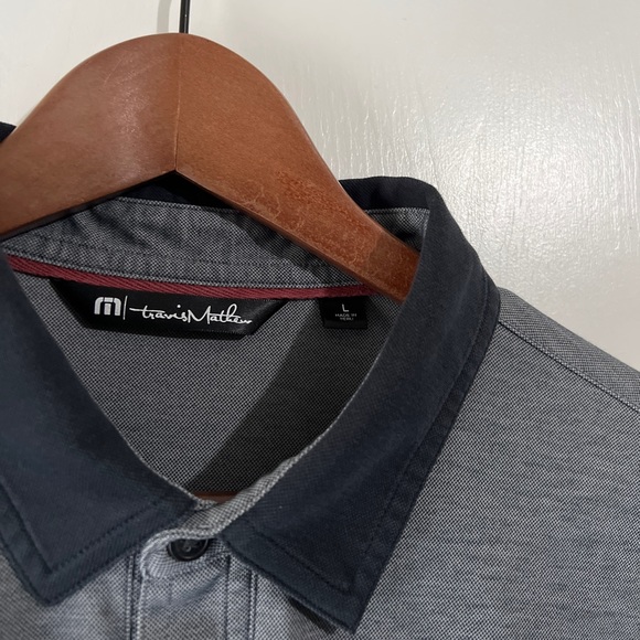Travis Mathew Homer Polo Shirt Heather Navy Large - Picture 3 of 5